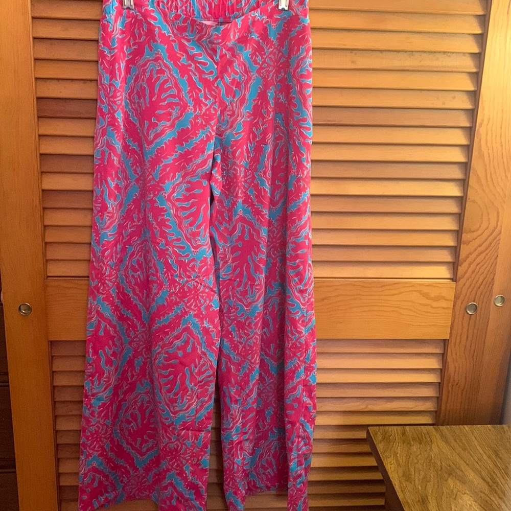 Lily Pulitzer XS Dress Pink & Blue Flowy Pants